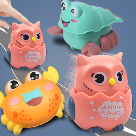 Inertia Taxiing Baby Toy Crawl Walk Exercise Early Education Cute Cartoon Animals Car Kids Gifts Children Boys Girls Wind Up Toys for Toddlers 6 7 8