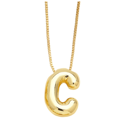 Fashion 26 Letter Pendant Gold Plated Necklace Style Versatile Collar Chain Women's Friends Commemorative Jewelry Accessories Gift C