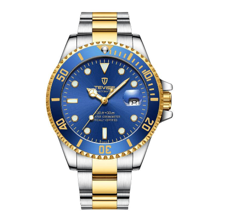 TEVISE Watch for men Original relo Waterproof Quartz watches Gold Luxury Stainless Steel Steel calendar COD T801A 4