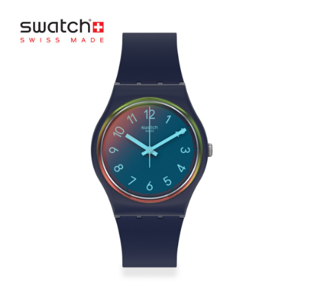 Swatch Gent LA Night Blue GN274 Blue Silicone Strap Watch
