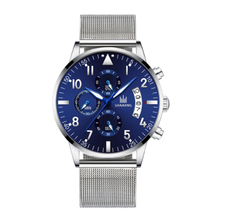 Mens Business Watches with Date Calendar Stainless Steel Watch M06