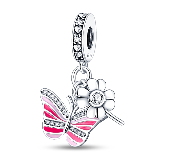 S925 Silver Pandora Same Design Colorful Spring Garden Series Suitable for Original Bracelet s22