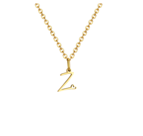 Vnox Initial with Hollow Heart Pendant Necklace,18K Gold Dainty Letter Choker Necklace Gift for Women Necklace Jewelry Z