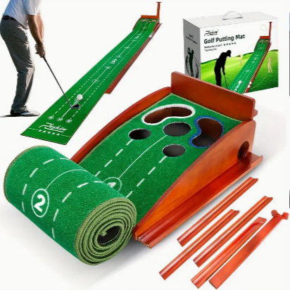 Roykaw Golf Putting Mat, Golf Practice Mat With Auto Ball Return, Golf Practice Training Aid For Home And Office, Easy Assembly
