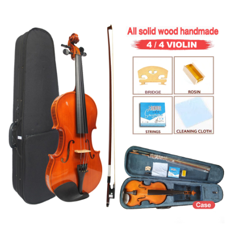 Rixton Music Professional Violin 4/4 Full Set of Rosin Free Packaging Orchestral Instruments