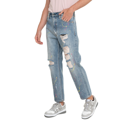 GUESS Relaxed Crop W/ Paint Splatter Men Jeans
