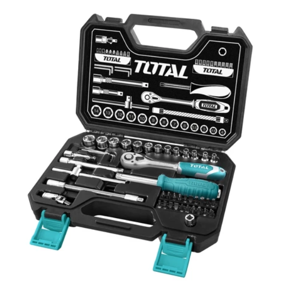 Combination Driver Socket Set with Ratchet Torque Wrench Screwdriver Bit 1/4''Ratchet Socket 45pcs