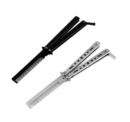 Stainless Steel Butterfly Shape Edge Dull Comb Game Tool