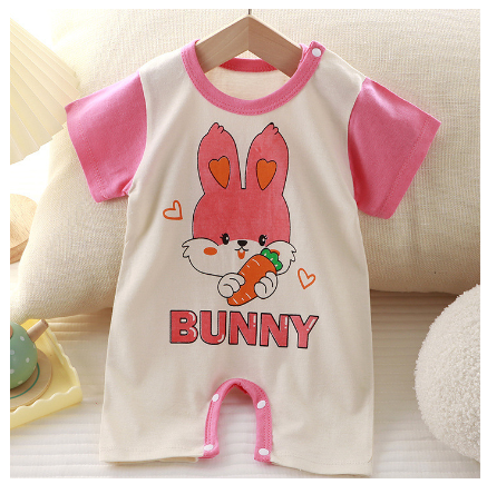 Cotton Baby Girls Bodysuit Pink Unicorn Cartoon Print Baby Romper Baby Onesies BR7