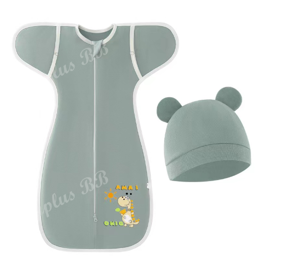 Muslim Swaddle Blanket Hat Set Swaddle Bedding Wrap Blanket Baby Swaddling Newborn Baby Swaddle D12