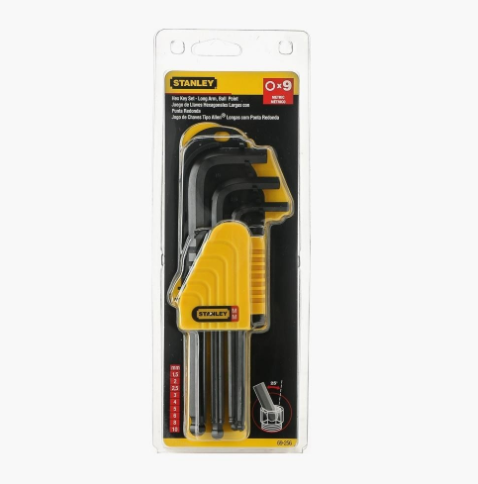 Stanley 9pc. Hex Key Set - Long Arm, Ball Point