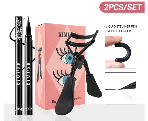 KIMUSE Surprise Makeup Set 2PCS Eyeliner + Eyelash Curler