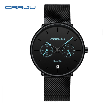 CRRJU Men's Watch Stainless Steel Casual Business Sports Quartz Waterproof 2162 XM No Box M012