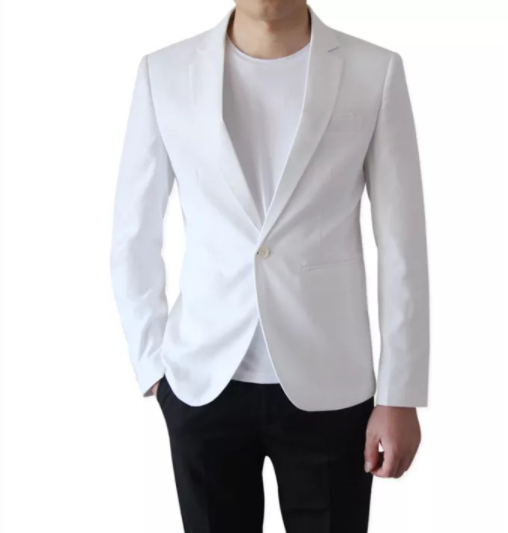 Men Blazer Formal Coat Business Outerwear Suit Jacket Tuxedo White
