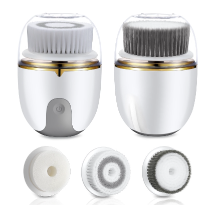 3 in 1 Face Cleansing Brush Electric Silicone Facial Brush Rotating Face Cleaner Deep Cleaning Pore Skincare Face Massage Brush