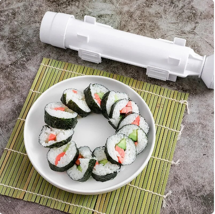 DIY Cylinder Sushi Making Machine Quick Sushi Bazooka Japanese Rolled Rice Meat Mold Rice Ball Mold Kitchen Bento Accessories