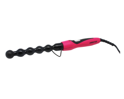 Amstar Professional Hair Curling Iron with Ceramic Coated Barrel in Pink