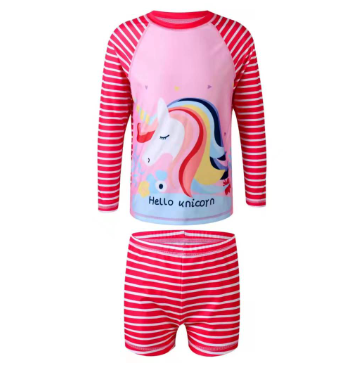 Unicorn kid's Rush Guard 1-12yrs Old Children's Swimsuit Rush Guard Teno for Kids Swimming
