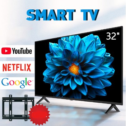 Smart TV LED TV 32 Inch TV Box Flat Screen Television Ultra-Slim Android 11 with Free Wall Bracket