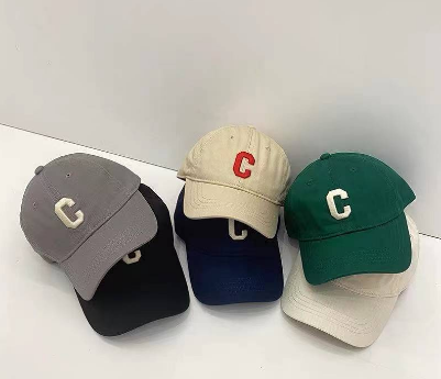 Kids Cotton Korean Baseball Cap Letter C unisex 52 cm 3-9 years old