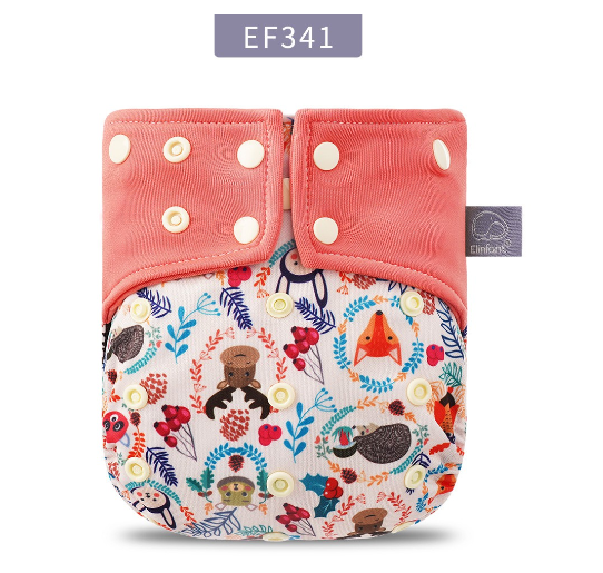 Elinfant Coffee Fiber Inner Baby Cloth Diapers Double Gusset Washable Baby Nappy Without Insert E19