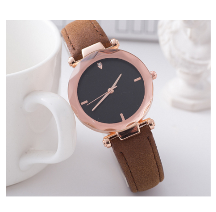 new quartz watch fashion temperament student gift European simple diamond frosted leather wristwatch F5