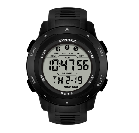 SYNOKE Brand Fashion Sport Watch For Men Waterproof Alarm Digital Electronic BLACK