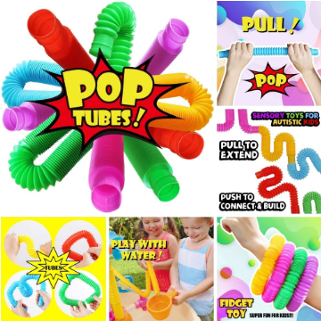 1Pcs Mini Pop Tubes Sensory Toy Adult Stress Relieve Toys Kid Autism Anti Stress Plastic Bellows Children Squeeze Toy