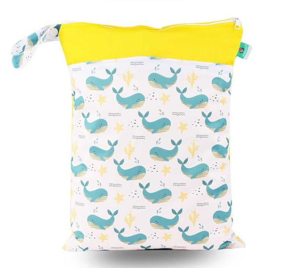 Reusable Waterproof Dry Double Pocket Cloth Handle Diaper Wet Bag 9