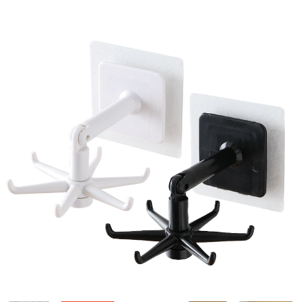 Punch-free Multi-Purpose Hooks 360 Degree Rotatable Kitchen Hook Home Storage Accessories Organizer