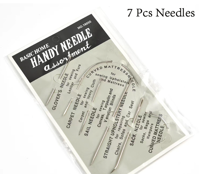 Heavy Duty Hand Sewing Needles Set 7 Needles for Upholstery Leather Carpet Canvas Repair