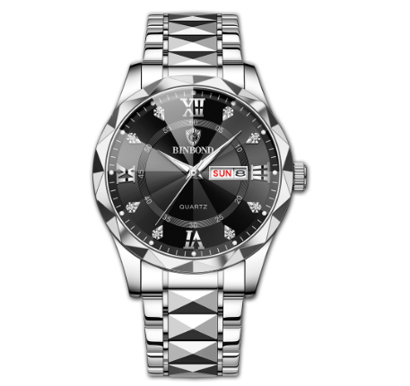 Original Men's Luxury Stainless Steel Waterproof Fashion Business Watch Luminous Dual Calendar Quartz Wrist Watch M10