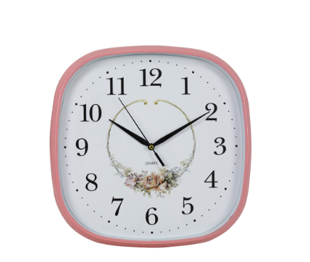 Flower Square Nordic Wall Clock 11“ Inches Easy Read Analog Home, Office, Bedroom