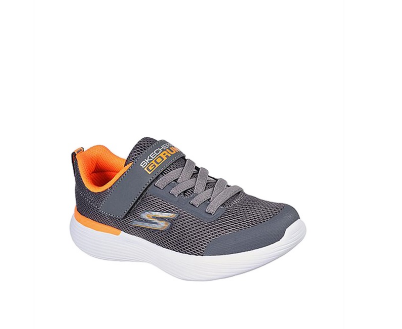 SKECHERS GO RUN 400 V2 BOYS'S SNEAKERS SHOES - CHARCOAL & ORANGE TEXTILE & TRIM