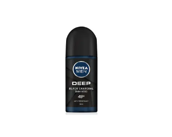 Nivea Men Deep Black Charcoal Dark Wood Roll On Deodorant for Men 50ml