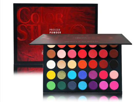 BEAUTY GLAZED Waterproof 35 Color Eyeshadow Palette Glitter Matte Pigment Makeup