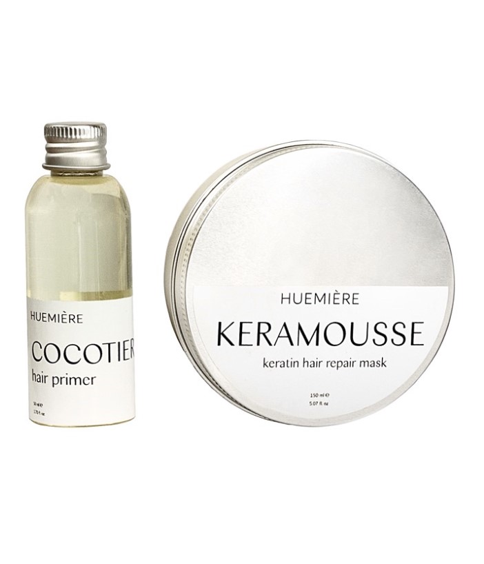 Huemiere Hair Care Set Cold-Pressed Virgin Coconut Oil 50ML & Keratin Hair Repair Mask 150G
