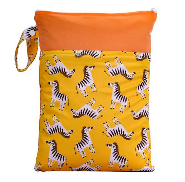 25x35cm Wet Dry Bags Double Pocket Zipper Wet Bag For Baby Cloth Diapers Washable Travel Bags Clothes with Two Zip Bag 0012