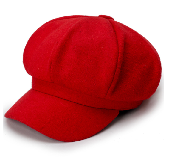 Woolen Solid Color Beret For Women Fashion Outdoor Cotton Hat Men Autumn And Winter Windproof Hats