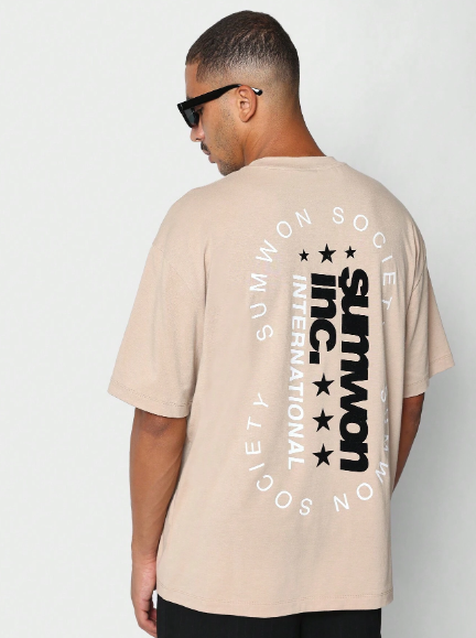 SUMWON Regular Fit Tee With Back Print