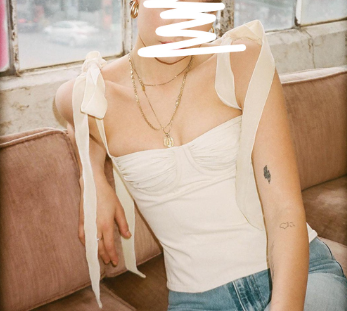 Lovito Women Elegant Plain Lace Up Ruched Tank Top LNL39002 (White/Black)