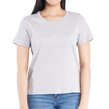 Stylistic Mr. Lee Ladies Basic Tees Round Neck Shirt for Women Trendy Relaxed Fit 120242 (Gray)