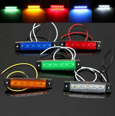 1Pcs 6LED 12V 24V Truck Side Marker Indicator Light Turn Signal Lamp Car Bus Lorry Trailer Tail Warning Lamp Brake Lights Side Lamp
