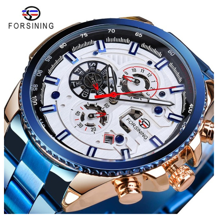 Forsining Watch for men Automatic Mechanical Watches Men stainless steel Tourbillon Waterproof Skeleton Wristwatch 10