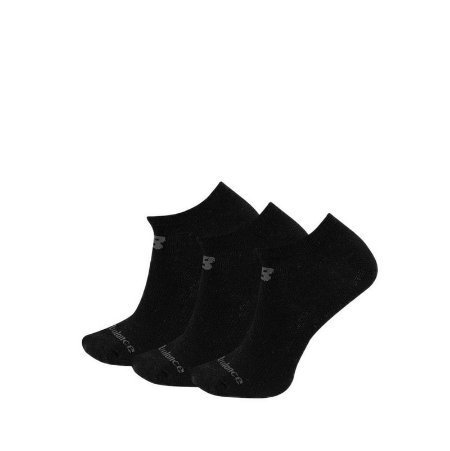 NEW BALANCE PERF COTTON FLAT KNIT SOCKS NO SHOW 3P UNISEX BLACK