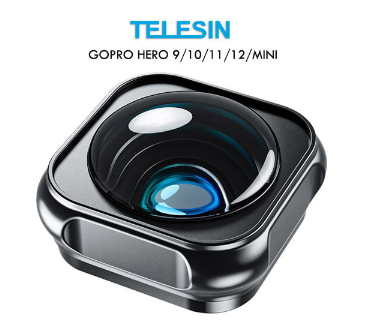TELESIN Max Lens Mod Ultra-Wide Replacement Gopro Hero 12, 11, 10, 9, Mini Cameras GP-LEN-001