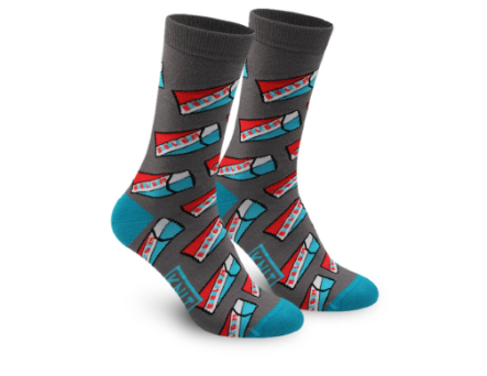 Knit Men's Bubble Gum Cotton Lite Casual Crew Socks