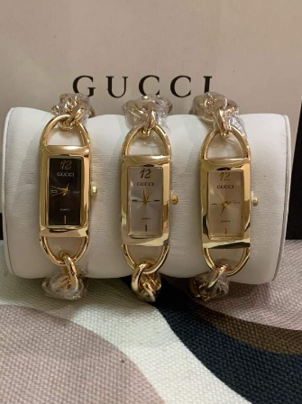 Elegant Strap GUCCI Watch / Stainless Steel / Non Fade / With Box