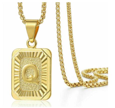 26 Letter Necklace Initial Pendant Men Women Fashion New Gold Plated Silver Plated Box Chain 22 Inch Factory Wholesale Q