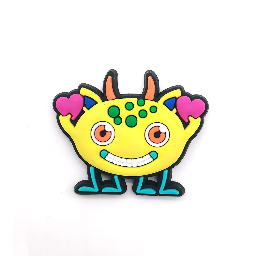 Cute Heart Crocs Charms Mike Wazowski Jibbits Charm Pin Monster University Jibits Crocks for Women Shoes Accessories M18